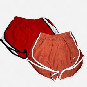 Nike Dual Pack Red and Orange Shorts